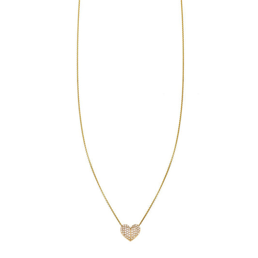 large white diamond folded heart necklace prn 401 wd