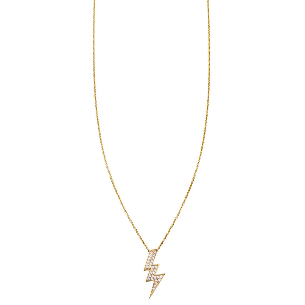 large white diamond lightning bolt necklace prn 482 wd