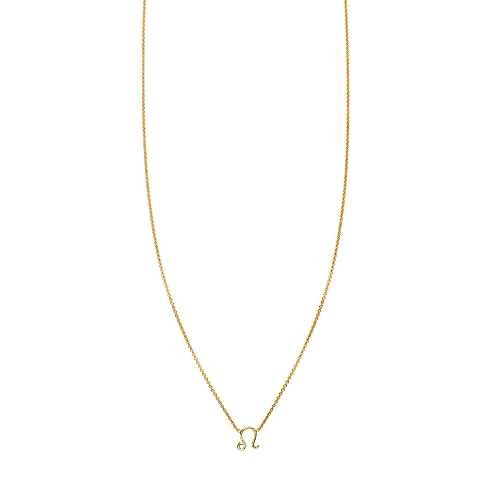 leo gold zodiac necklace PRN 440 14K