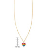 limited edition large enamel gold rainbow heart necklace with ruler
