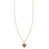 limited edition large enamel gold rainbow heart necklace