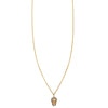 medium diamond skull gold necklace