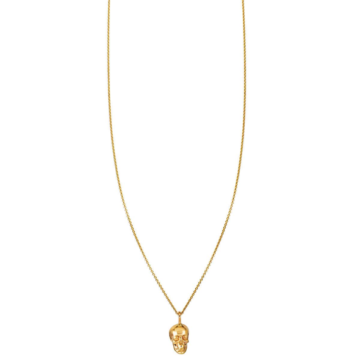 medium gold skull necklace
