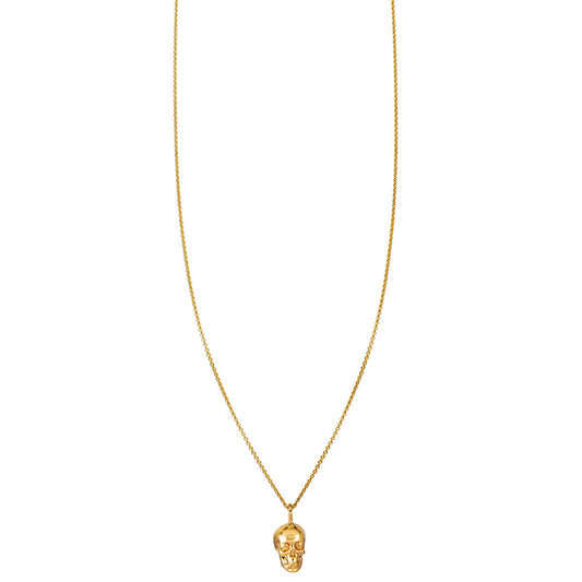 medium gold skull necklace