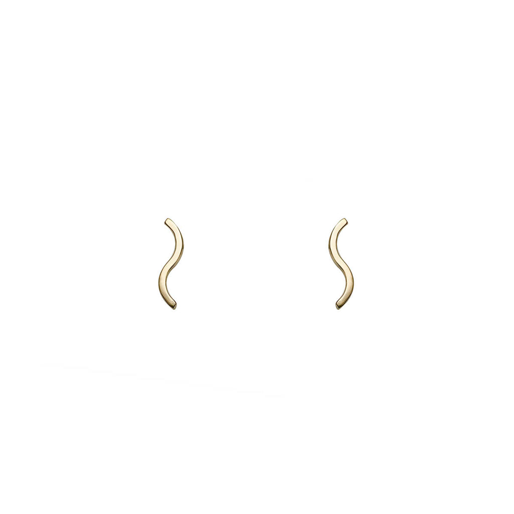 mini wave gold earrings PRE 459 14KY