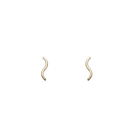 mini wave gold earrings PRE 459 14KY