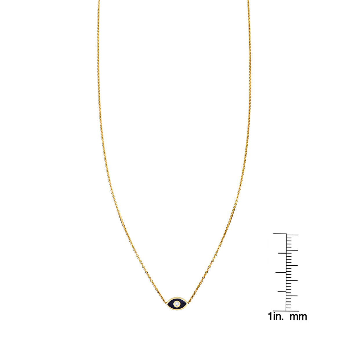 onyx _ diamond evil eye necklace  with ruler