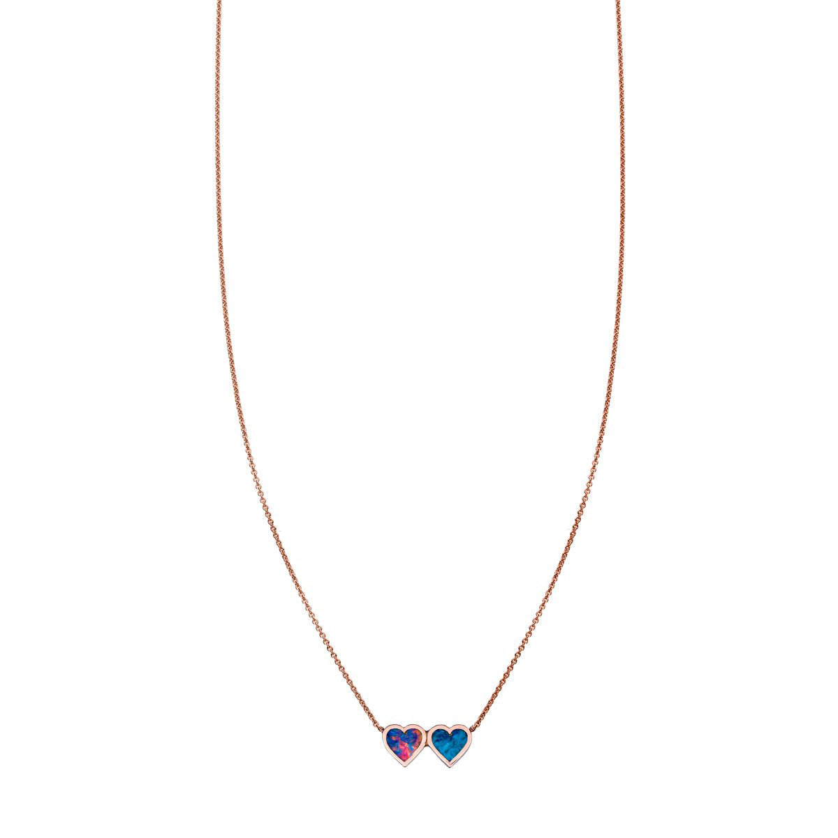 opal _ chrysocolla double heart necklace PRN 247 OP_1