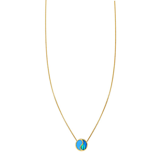 opal _ turquoise yin yang necklace PRN 535 OP