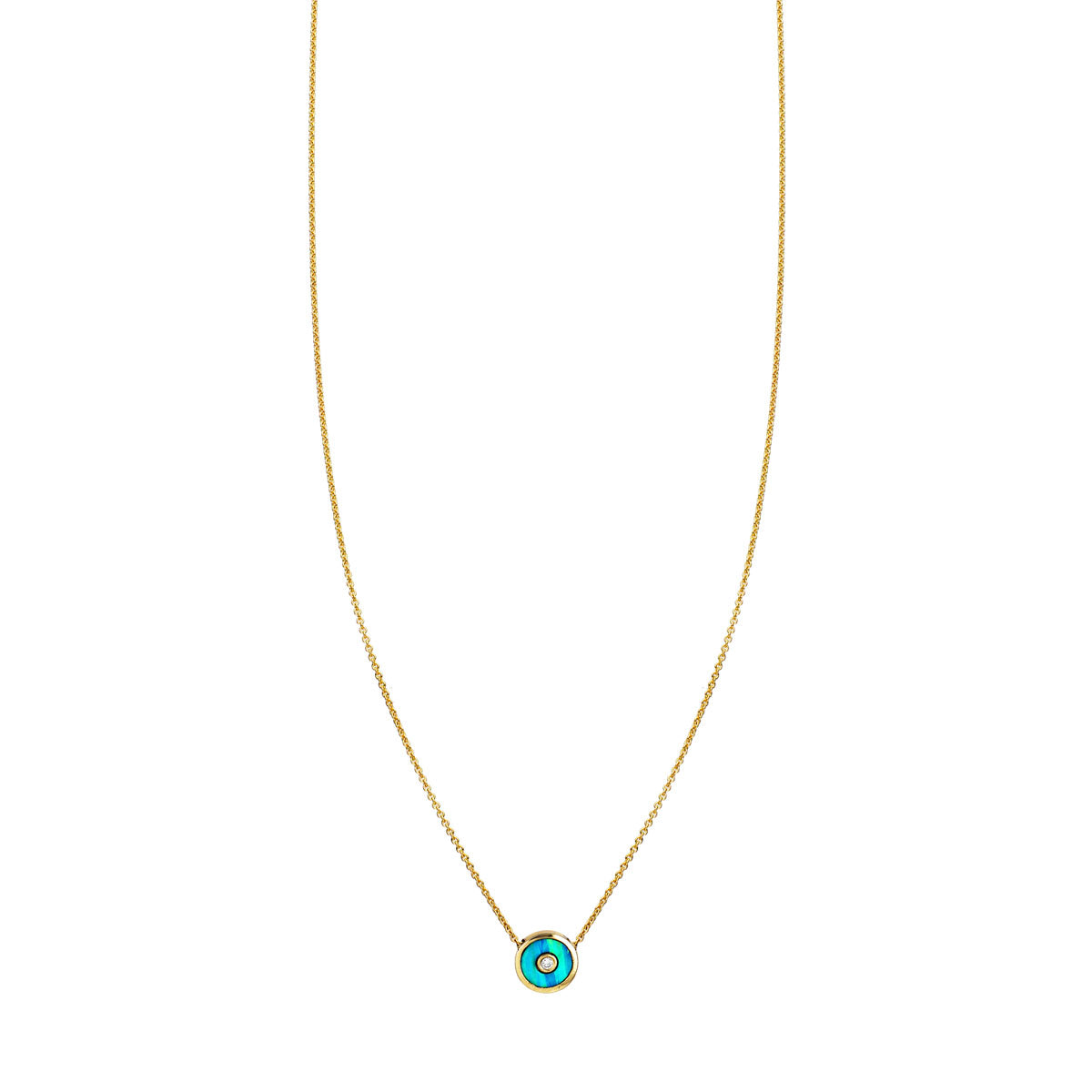 opal diamond sun disk necklace prn 447 op