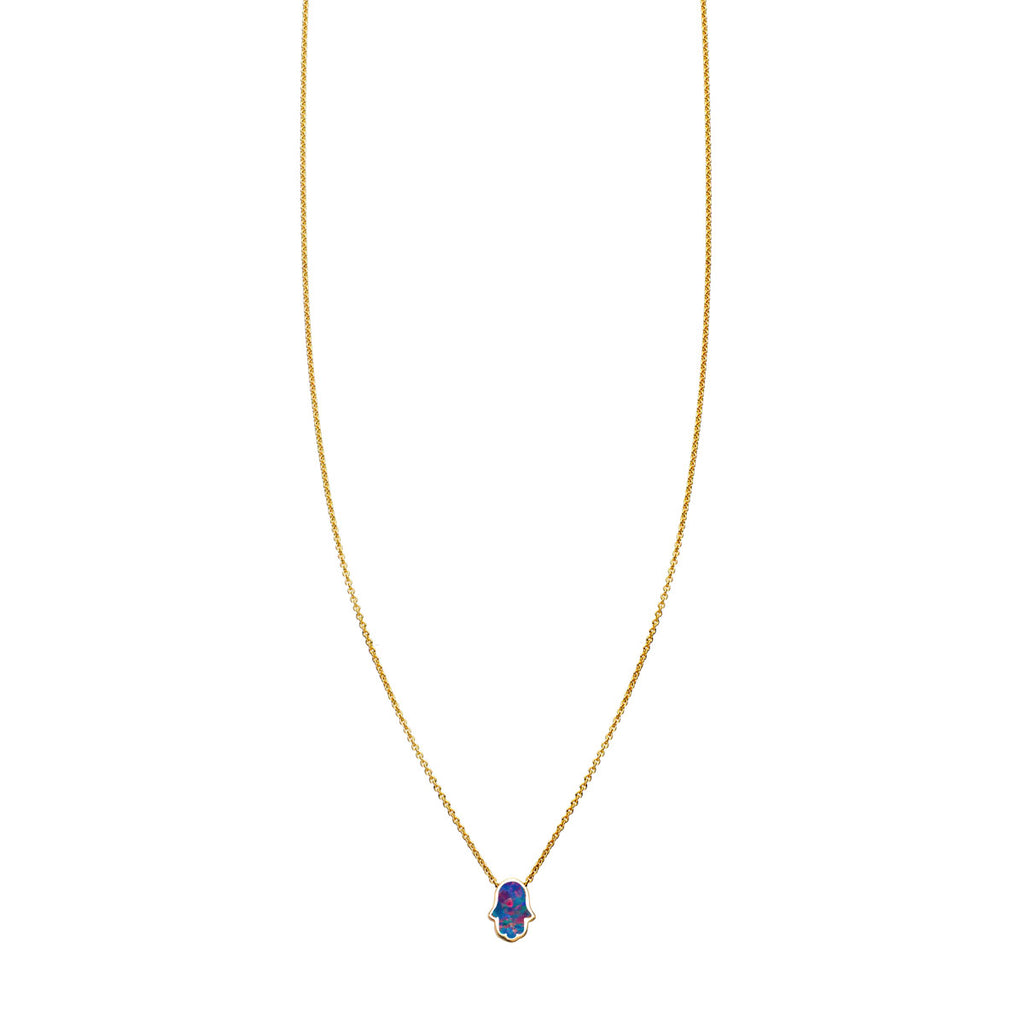 opal inlaid hamsa hand necklace prn 390 op
