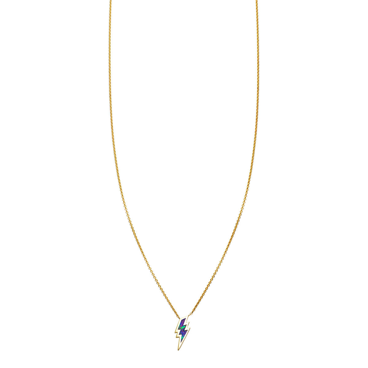 opal inlaid lightning bolt necklace PRN 259 OP