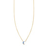Solid 14k gold opal-inlaid moon necklace, 8mm crescent pendant on delicate chain in yellow, white or rose gold