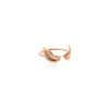 Open angel wings ring in 14k rose gold for women, petite curved design; also in yellow or white gold.
