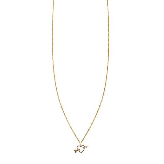 open heart and arrow charm necklace PRN 008
