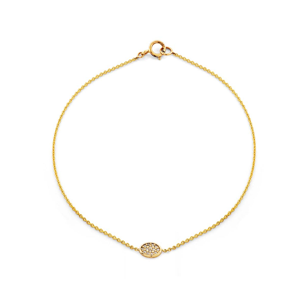 oval gold diamond medallion bracelet prb 050 14ky