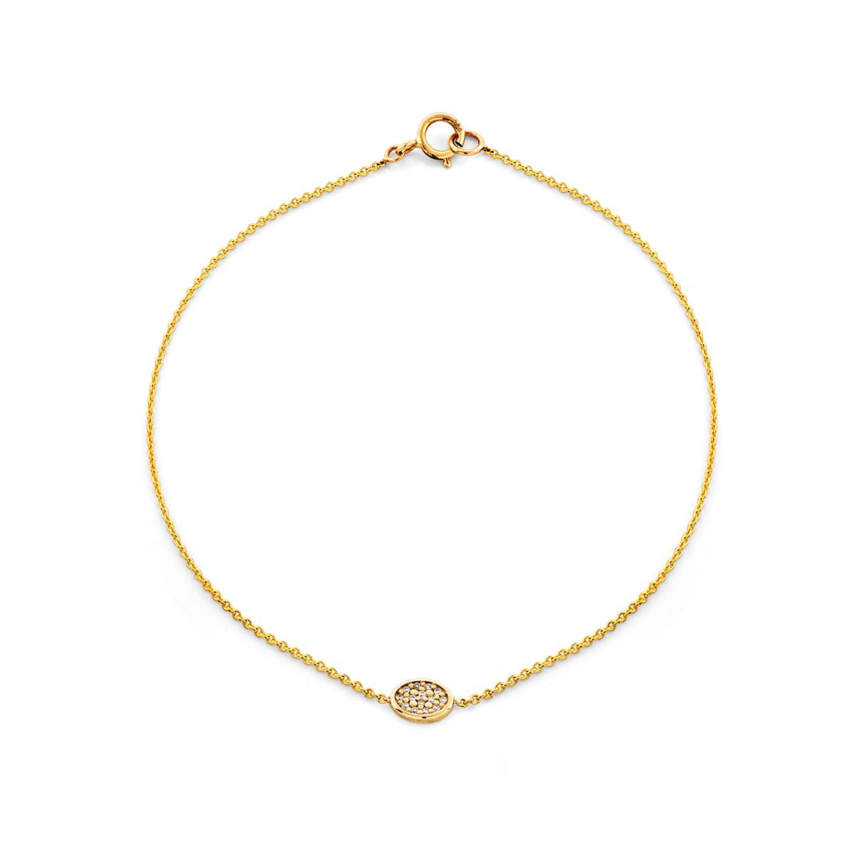 oval gold diamond medallion bracelet prb 050 14ky