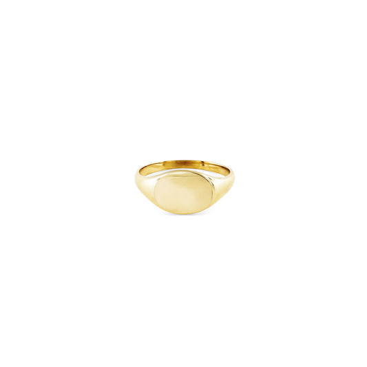 oval seal in yellow gold signet ring PRR 017 14KY
