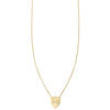 panther shield tiny charm light necklace in yellow gold PRN 271 14KY