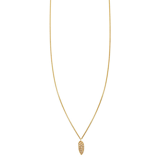 pave diamond gold chip necklace  prn 465 14wd
