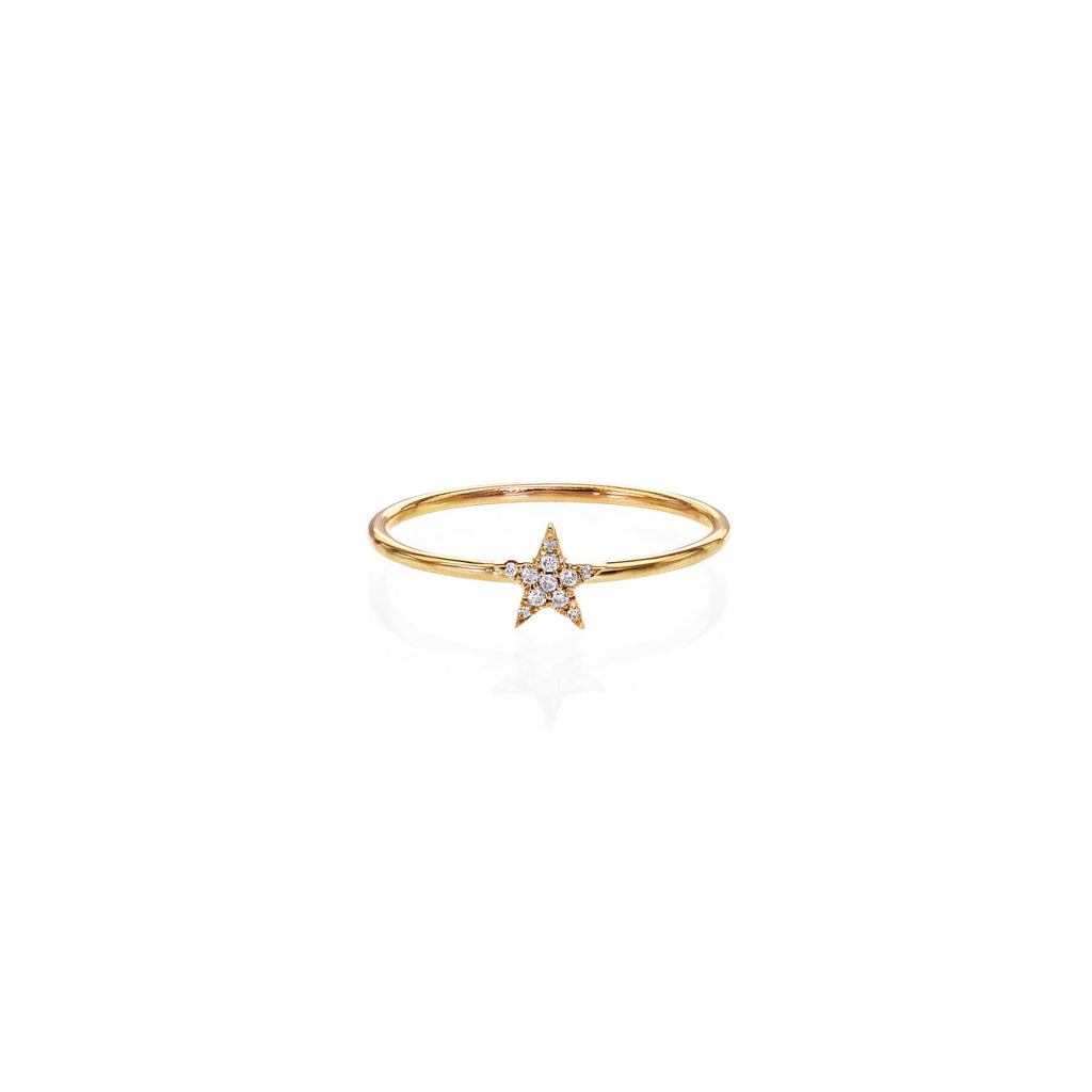 pave diamond star ring PRR076