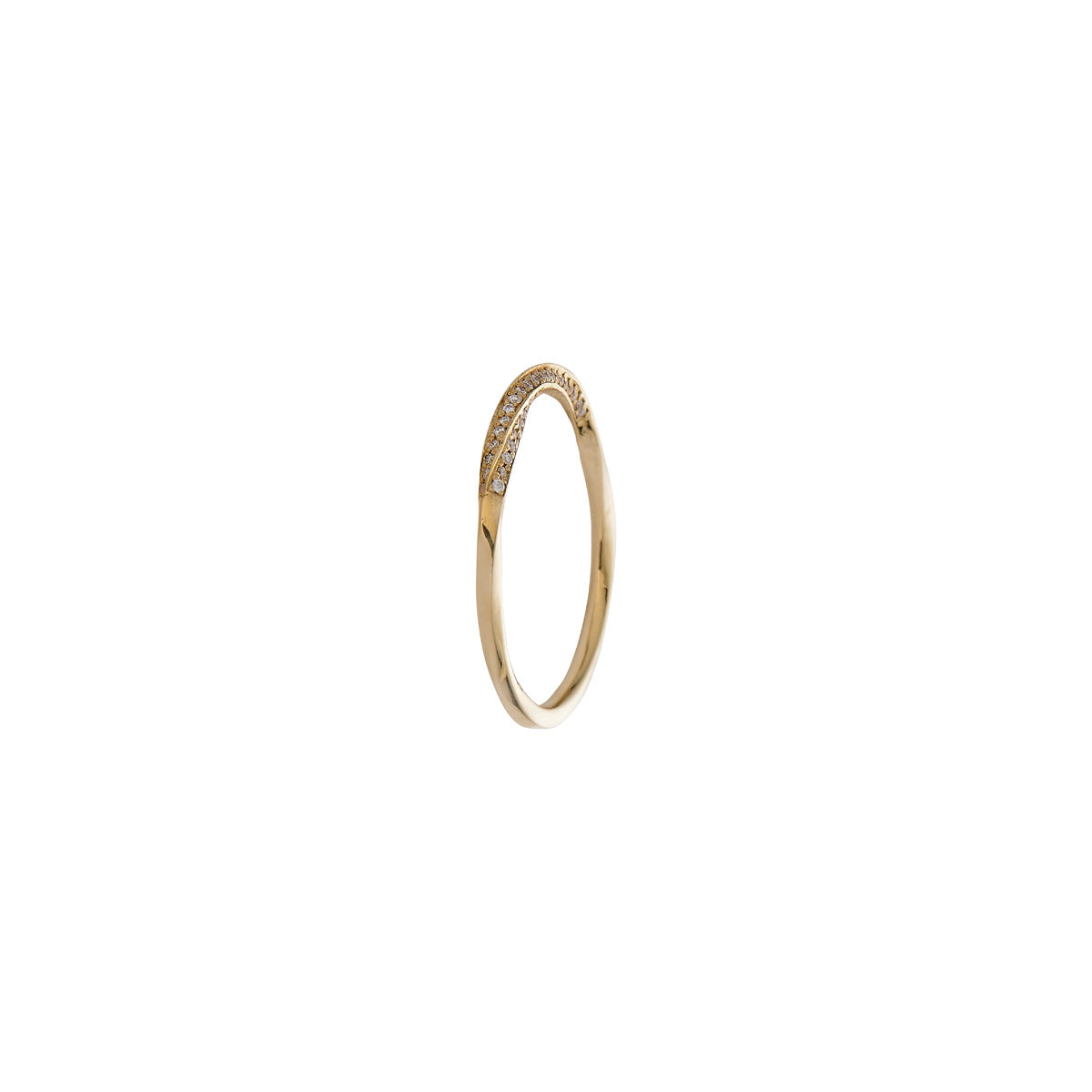pave diamond twisted gold band ring 2