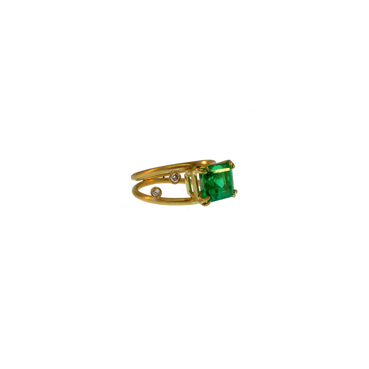 petite emerald womens gold ring PRR 001