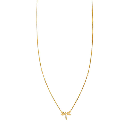 petite gold dragonfly necklace