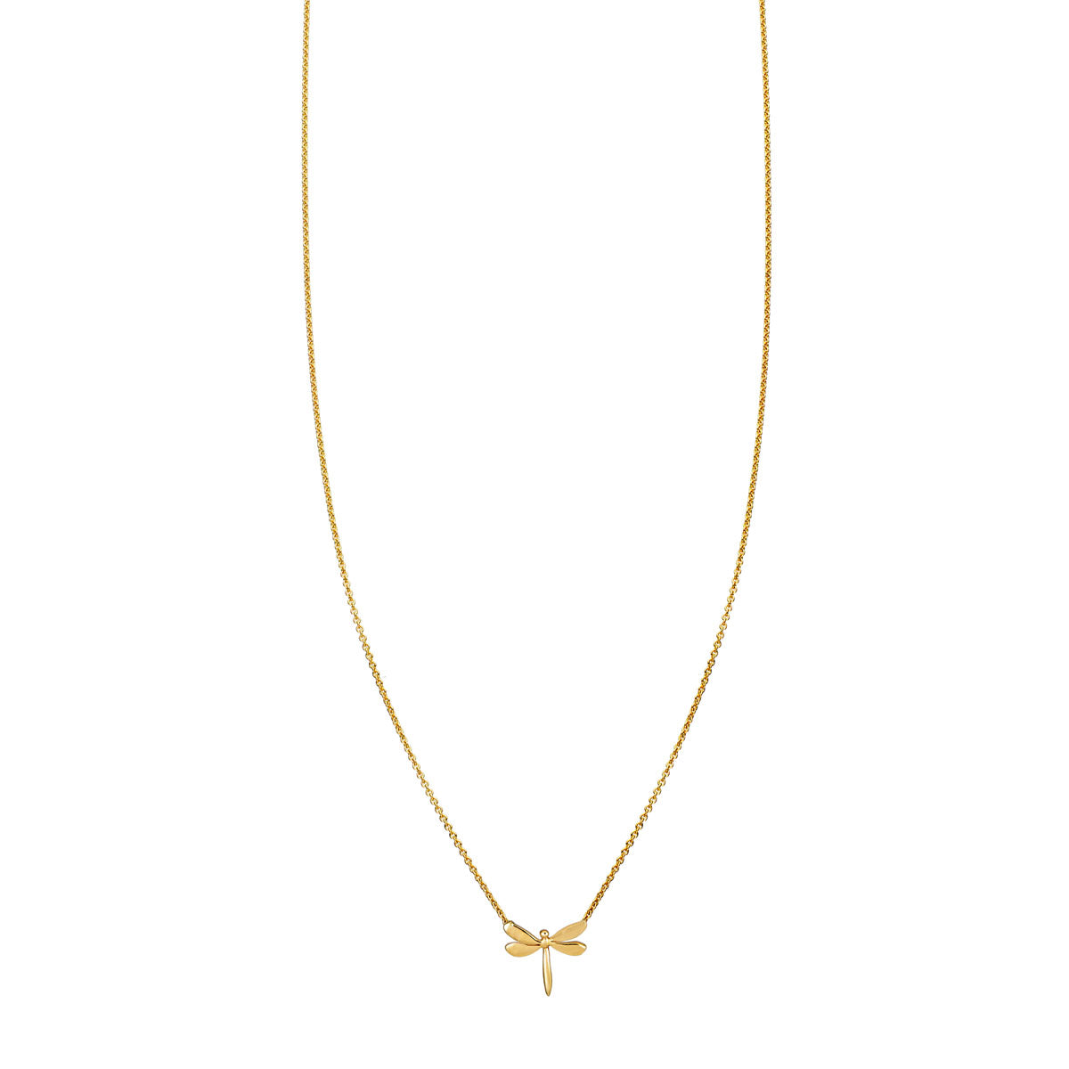 petite gold dragonfly necklace