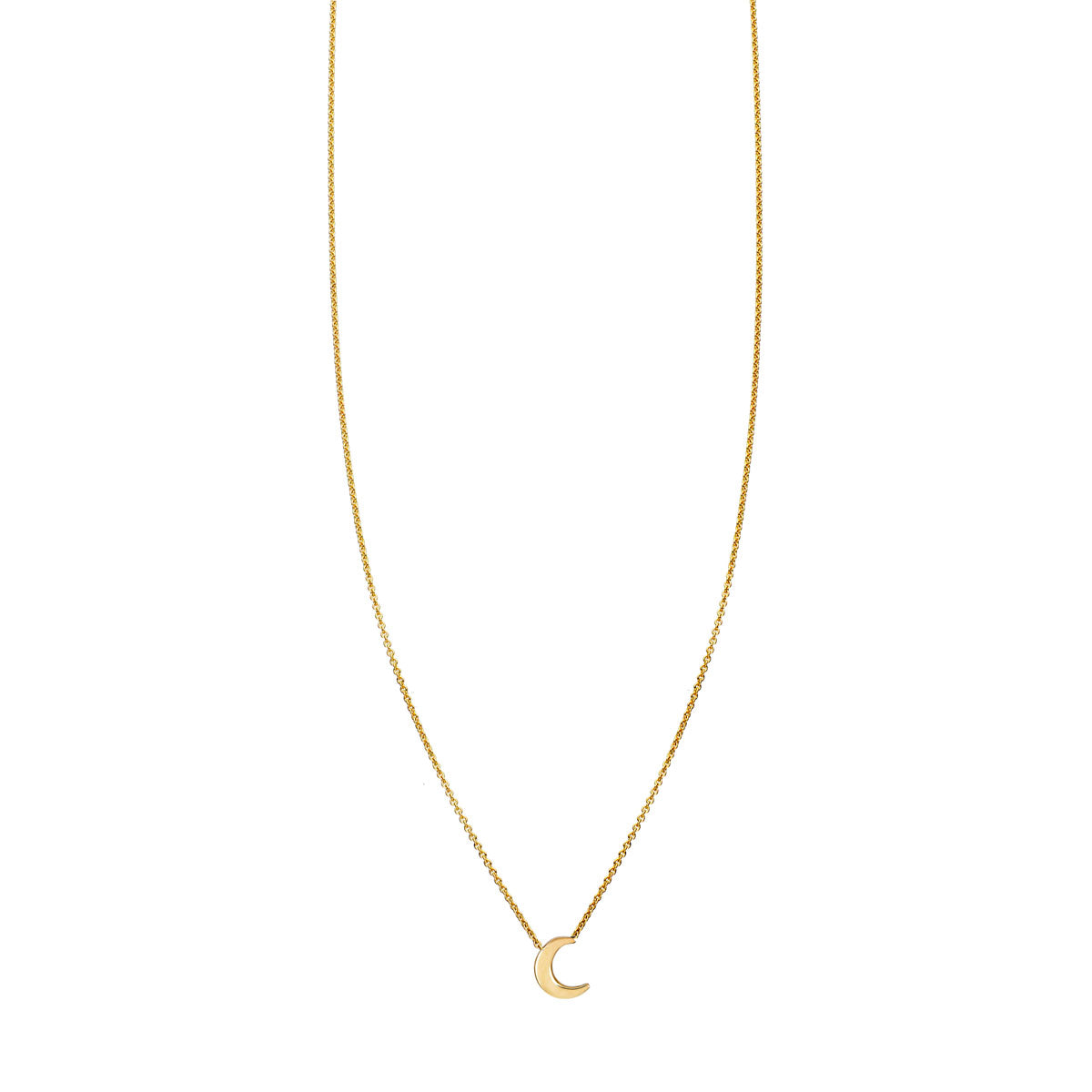 petite gold moon necklace