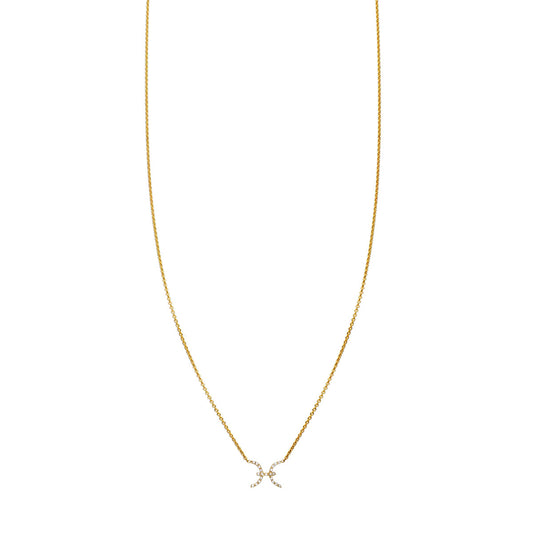 pisces diamond zodiac necklace PRN 441 14K