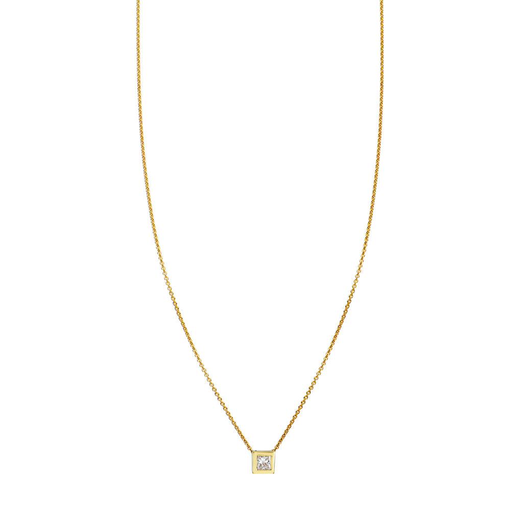 princess cut diamond pendant necklace