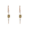 raw round diamond pendulum earrings