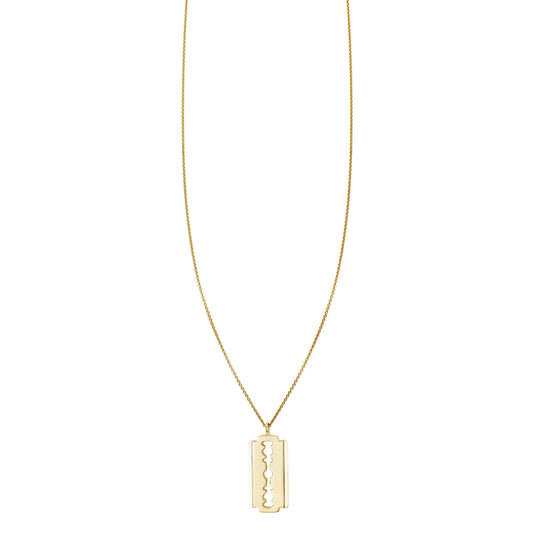 razor blade tiny charm light necklace PRN 254 14KY