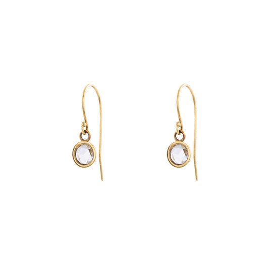 Elegant rose cut diamond drop earrings - vintage-inspired sparkle for sophisticated style