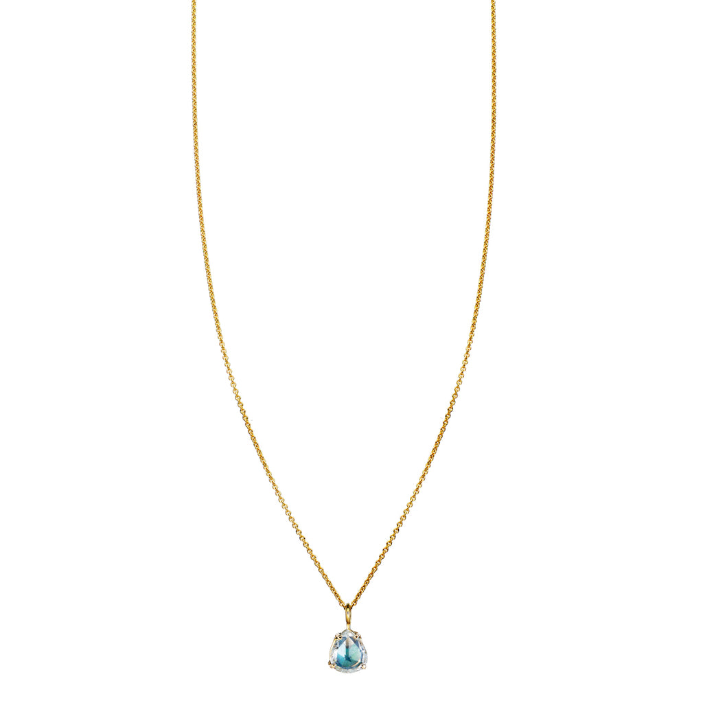 rose cut diamond opal inlay necklace