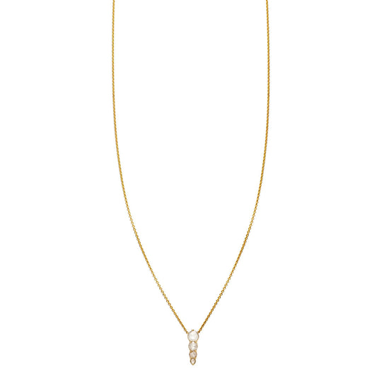 rose cut diamonds drop necklace PRN 504 14k