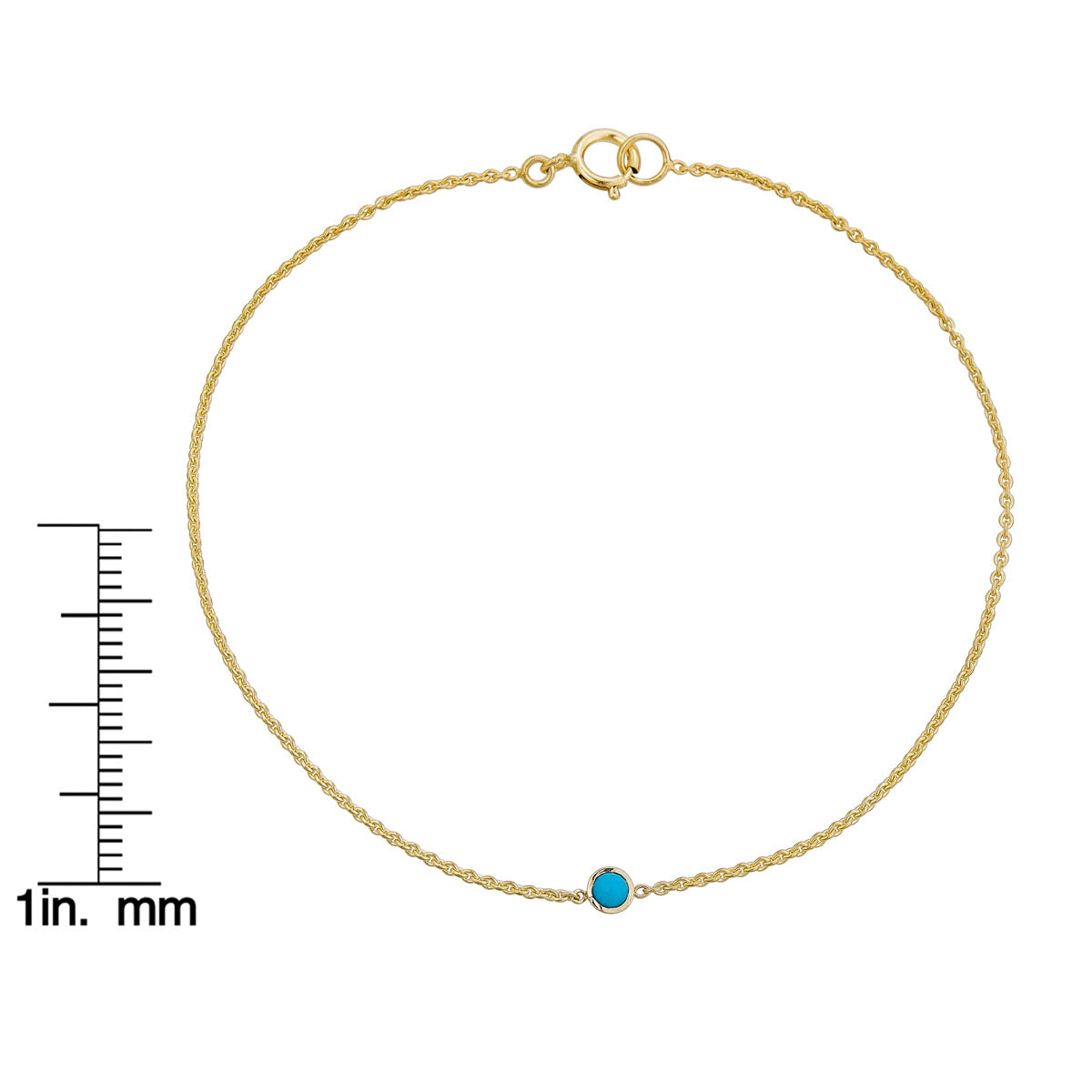 round turquoise gold bracelet size