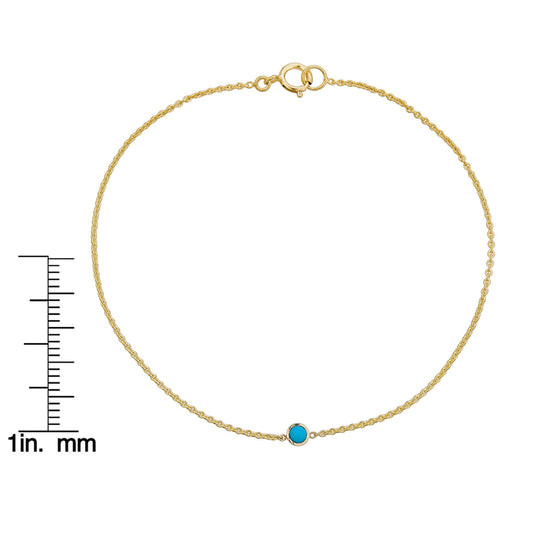 Round Turquoise & Gold Bracelet