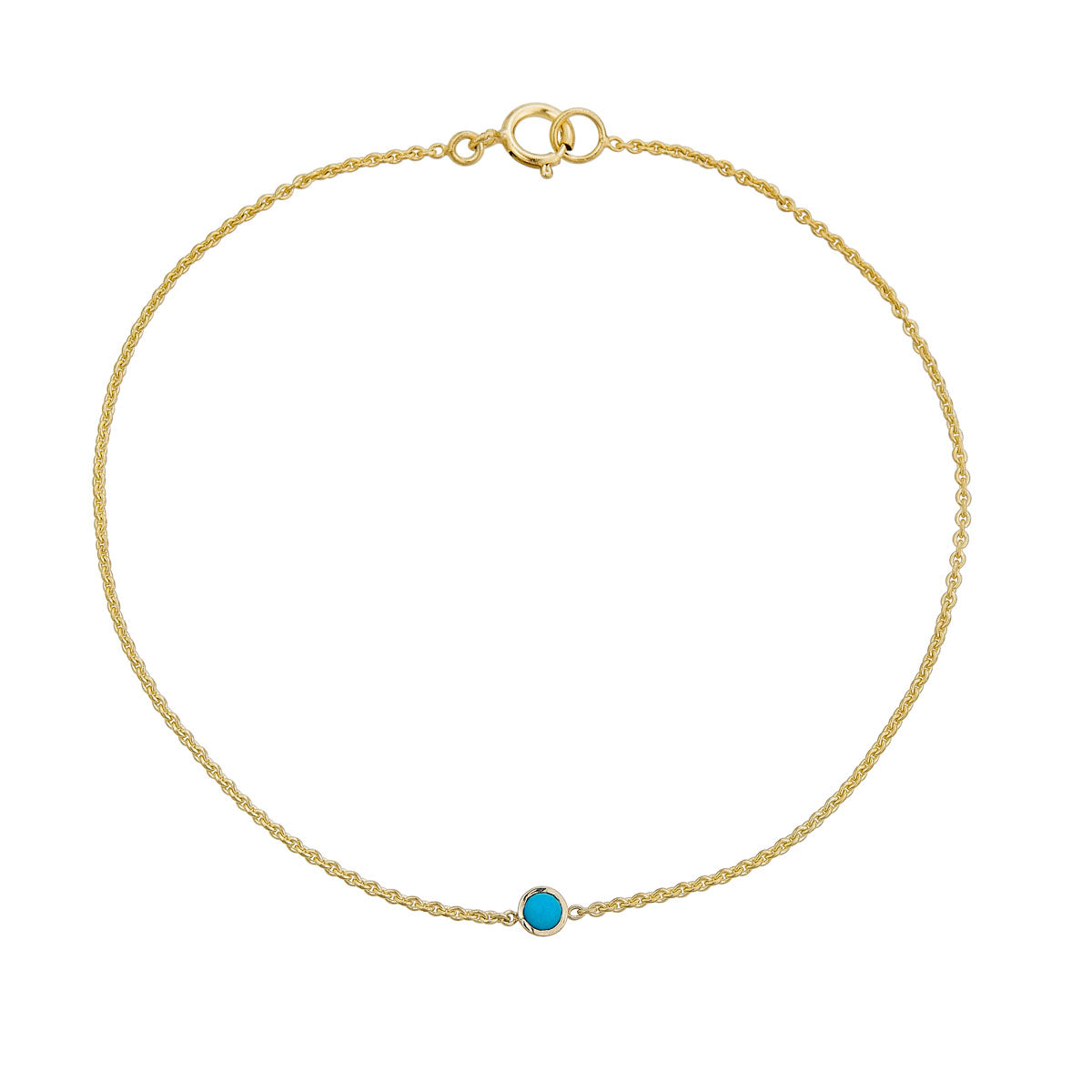 round turquoise gold bracelet