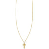 Gold spike cross charm necklace for women