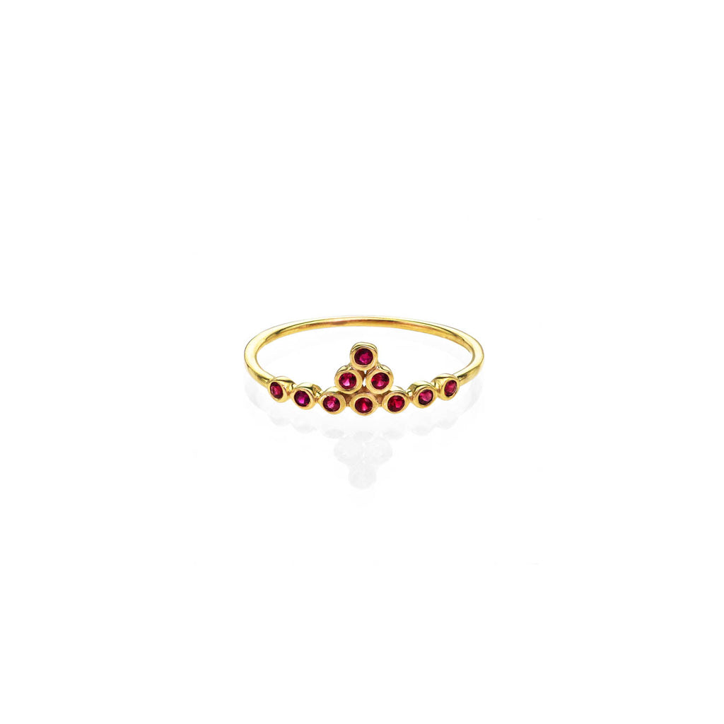 ruby gold tiara ring PRR073 R