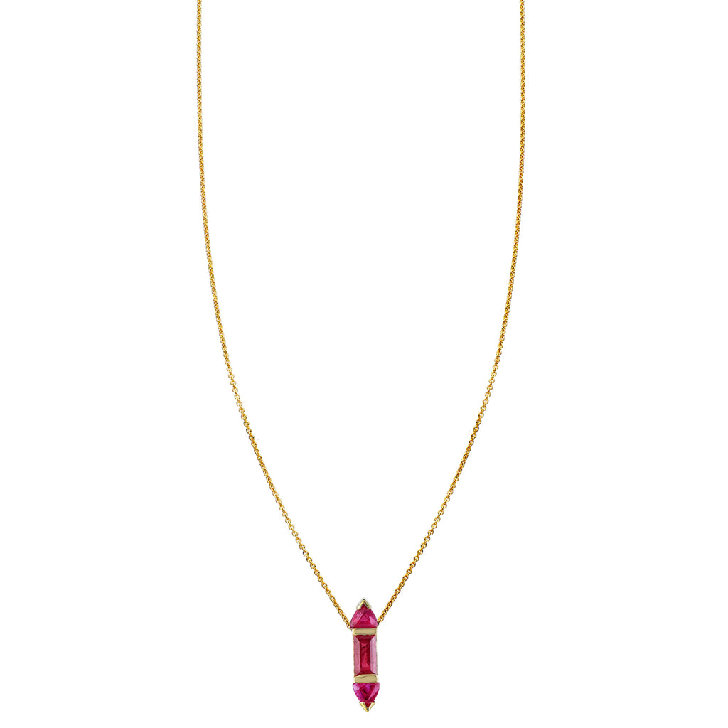 ruby window charm necklace