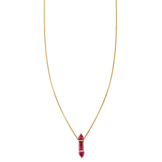 ruby window charm necklace