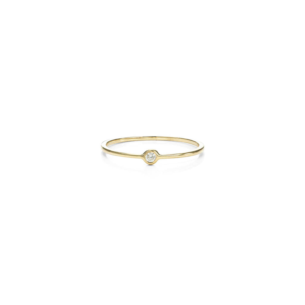 single diamond gold halo ring PRR 097 WD