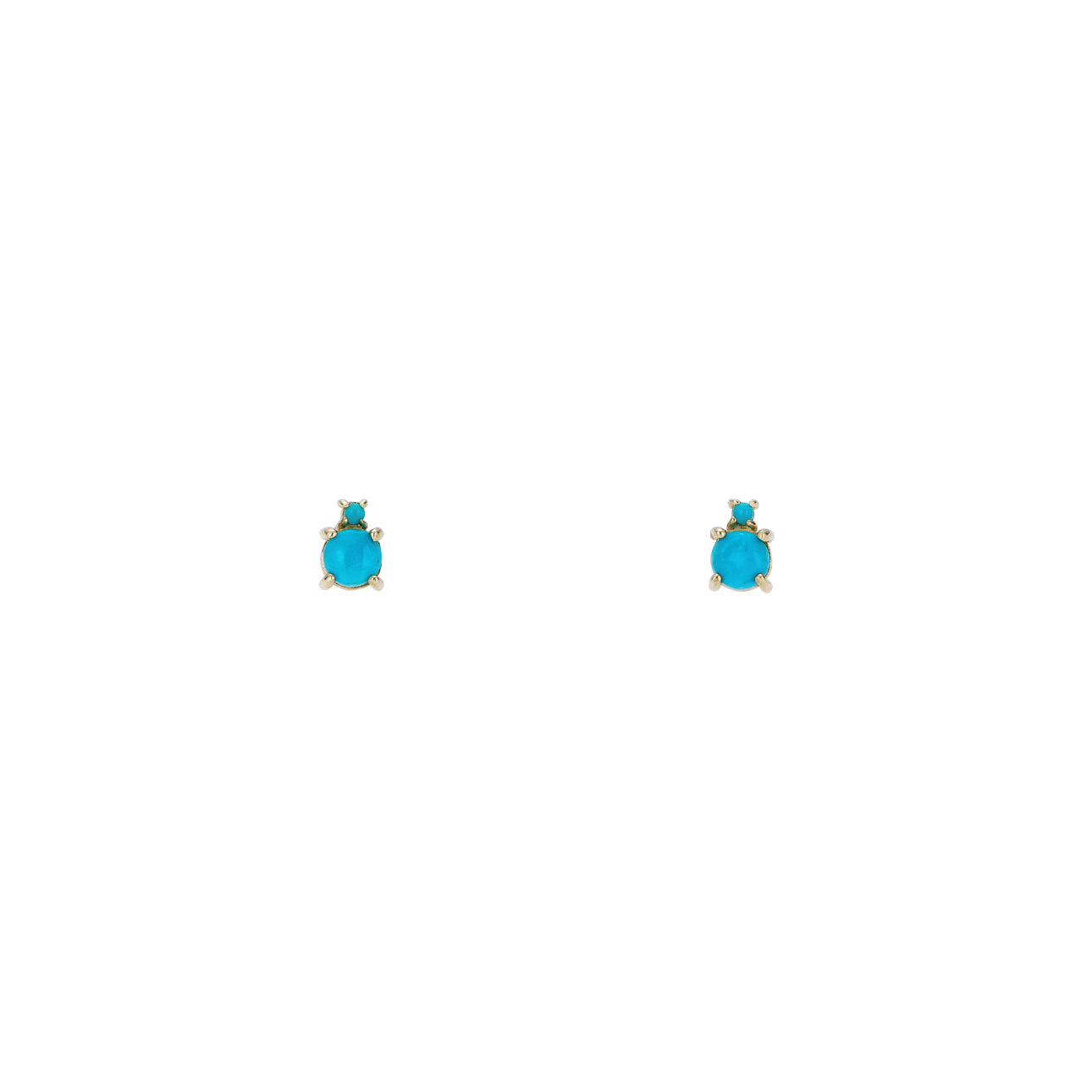 small double bubble turquoise earrings