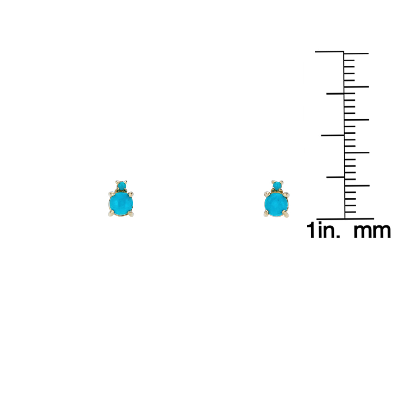 small double bubble turquoise earrings_1