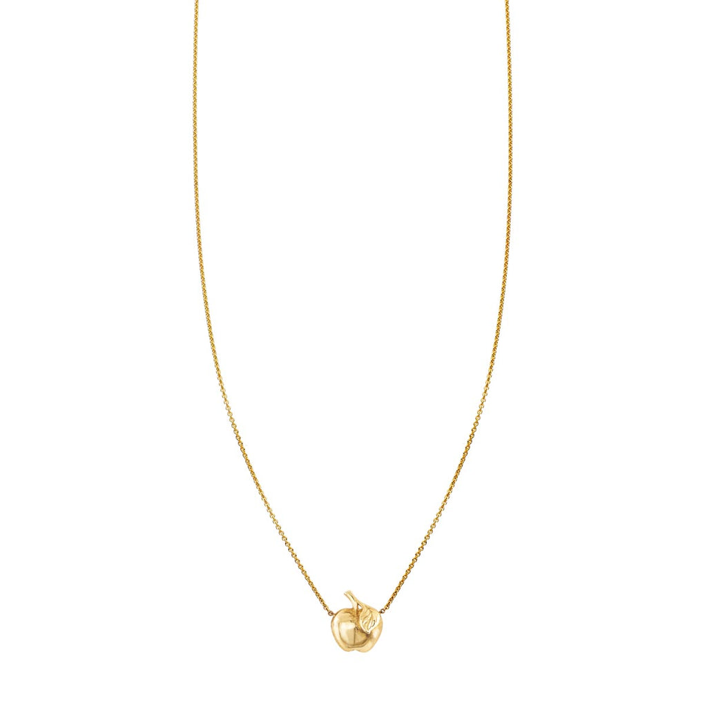 small golden apple necklace prn 377 14ky