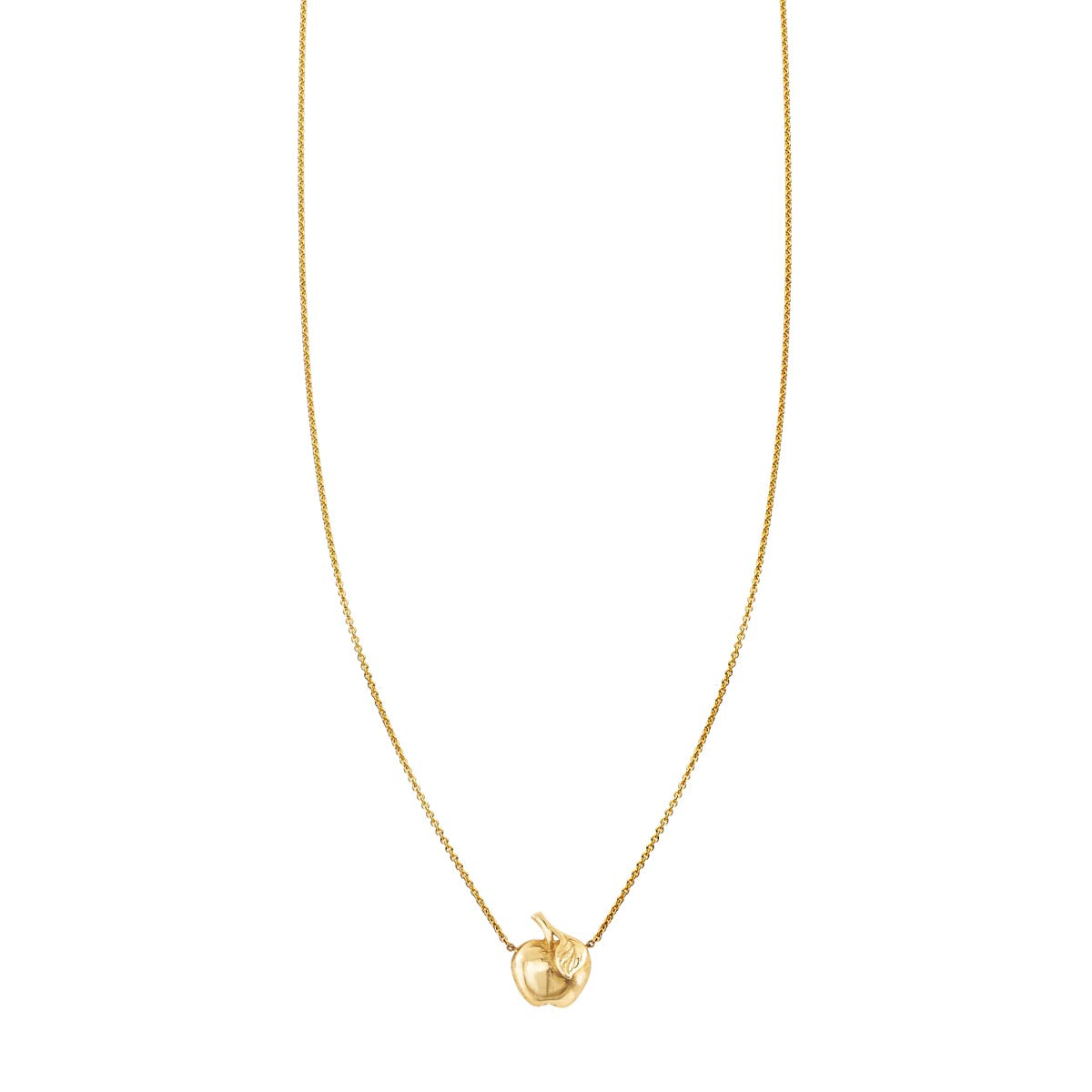 small golden apple necklace prn 377 14ky
