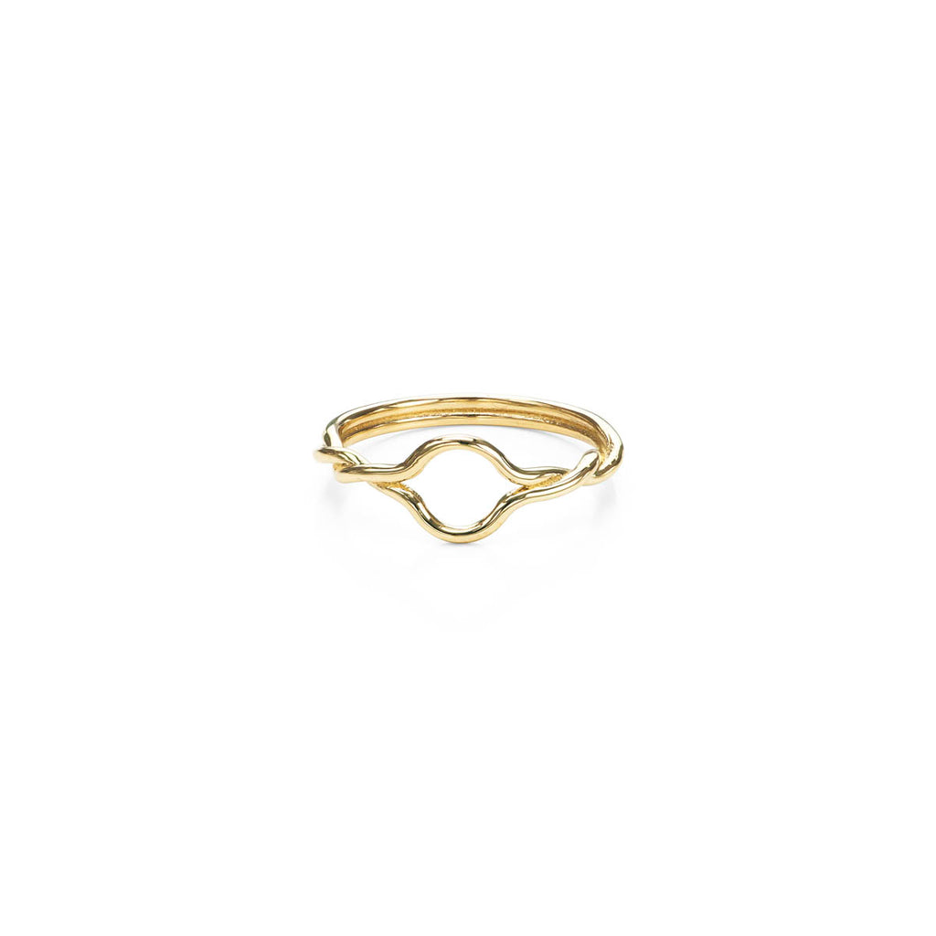 small open twist gold ring PRR 088 WD